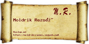 Moldrik Rezső névjegykártya